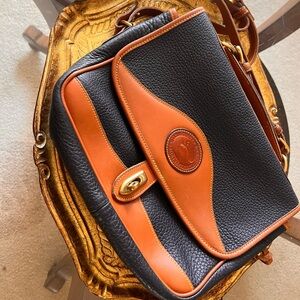Dooney & Bourke Navy and Tan Leather Bag